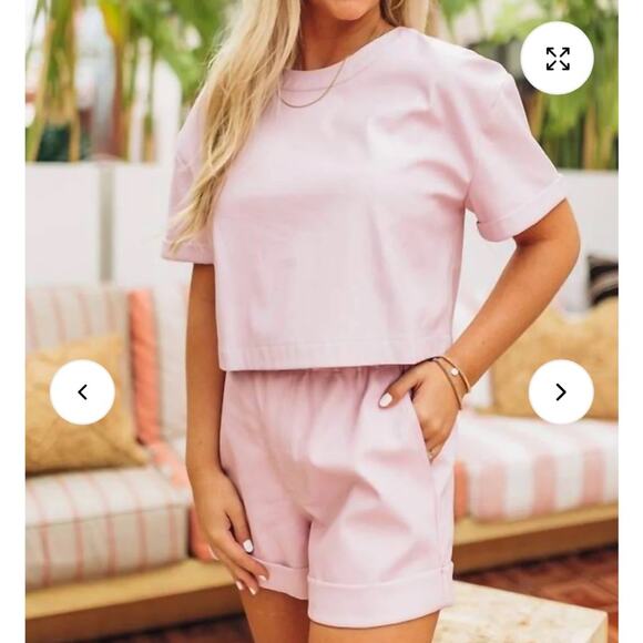 Buddy Love NWT Taylor Lavender Faux Leather Crop Top Women’s Size Medium - Picture 1 of 8